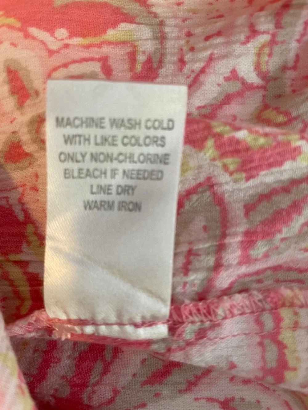 Appleseed's Coral Pink Paisley Button-Front Blouse - Picture 9 of 9